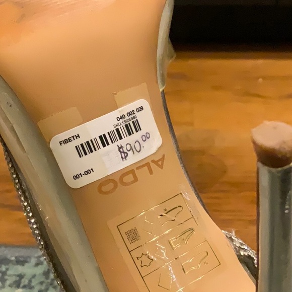 Aldo Silver Rhinestone Heels - Picture 4 of 7